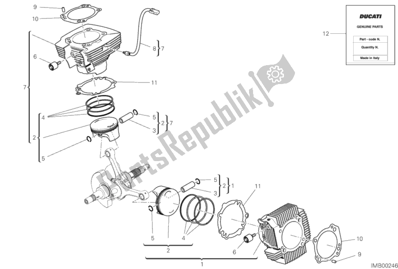 Tutte le parti per il Cilindri - Pistoni del Ducati Scrambler 1100 Sport Thailand 2020